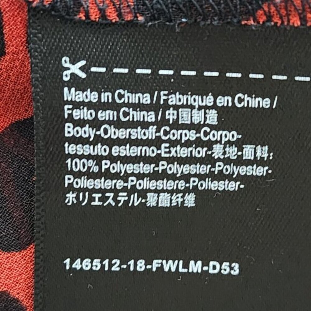 Scotch & Soda Red Leopard Print Sheer Flutter Cre… - image 5